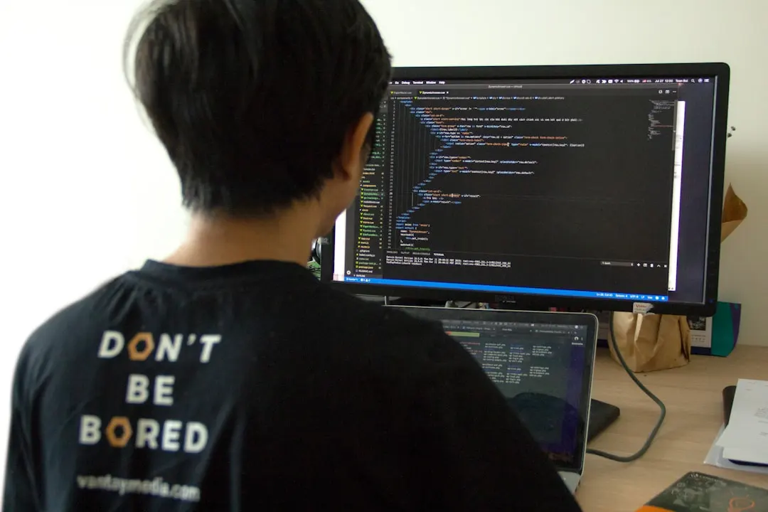 Developer using a terminal in WSL for an article by Atlanta based Software Engineer, Namir Ahmed.